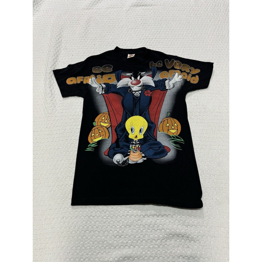 Vtg 1998 Looney Tunes HALLOWEEN Be Afraid  No Size Tag Fits Like Womens Small